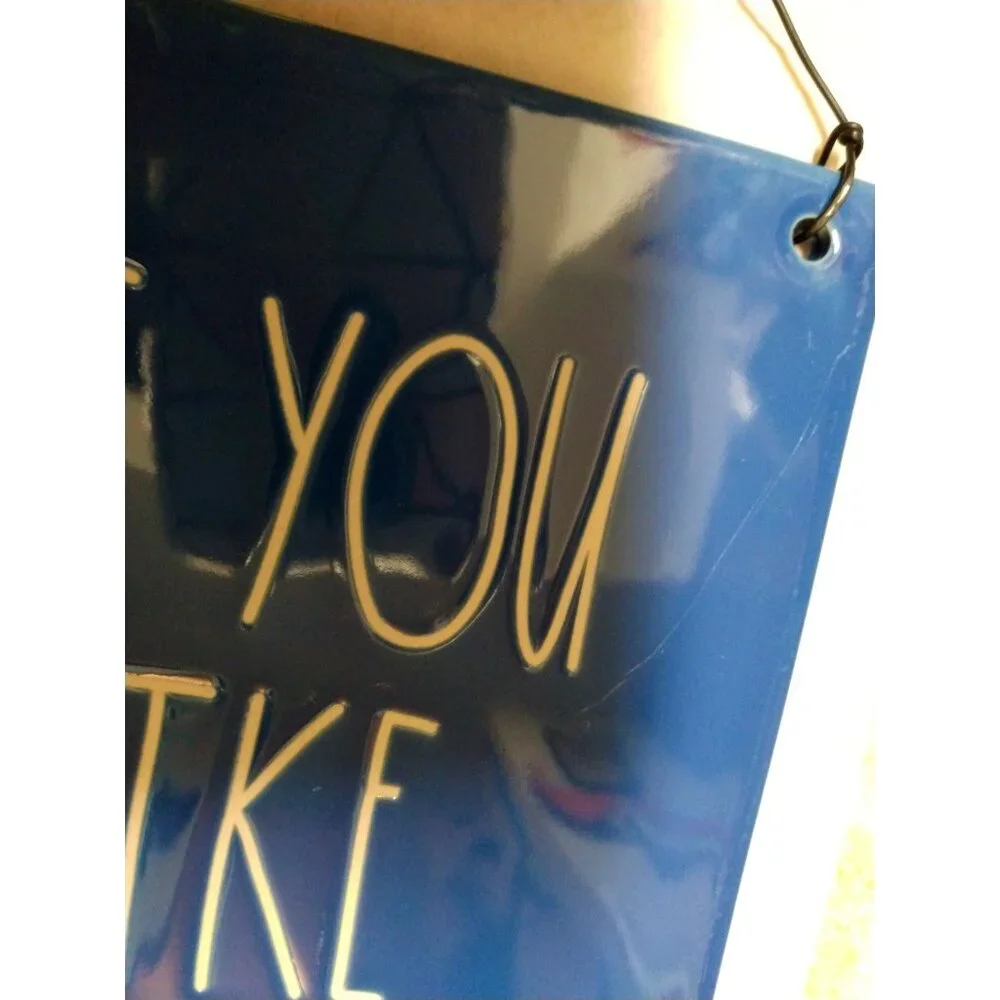Rae Dunn 'I Love You A Latke' Blue Ceramic Hanging Wall Plaque